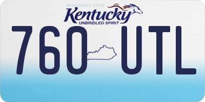 KY license plate 760UTL
