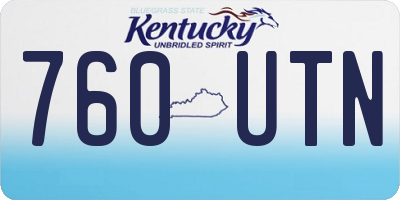 KY license plate 760UTN