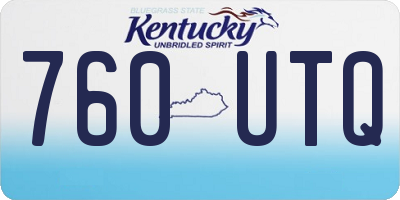 KY license plate 760UTQ