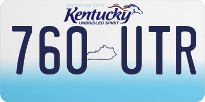 KY license plate 760UTR