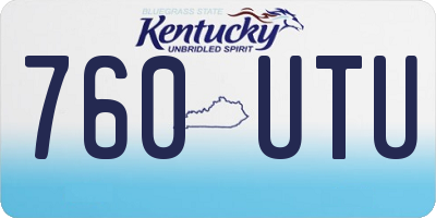 KY license plate 760UTU