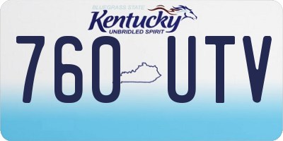 KY license plate 760UTV