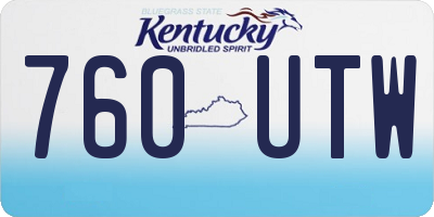 KY license plate 760UTW