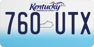 KY license plate 760UTX