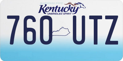 KY license plate 760UTZ