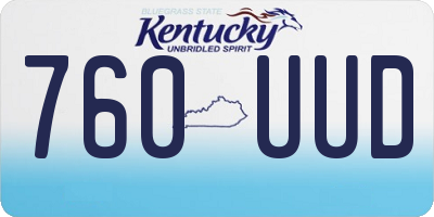 KY license plate 760UUD