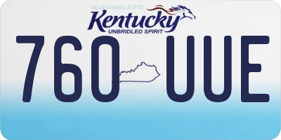 KY license plate 760UUE