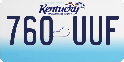 KY license plate 760UUF