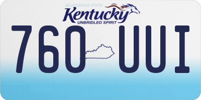 KY license plate 760UUI