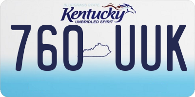KY license plate 760UUK