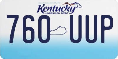 KY license plate 760UUP