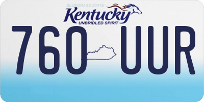KY license plate 760UUR