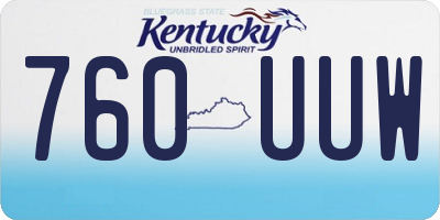 KY license plate 760UUW