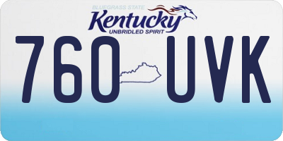 KY license plate 760UVK