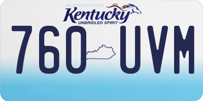 KY license plate 760UVM
