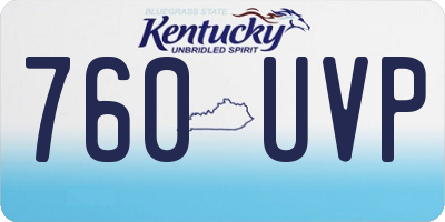 KY license plate 760UVP