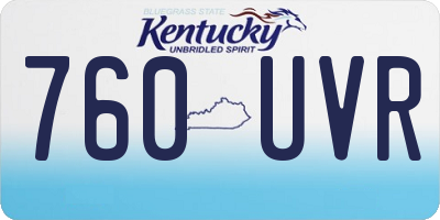 KY license plate 760UVR