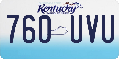 KY license plate 760UVU