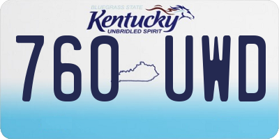 KY license plate 760UWD