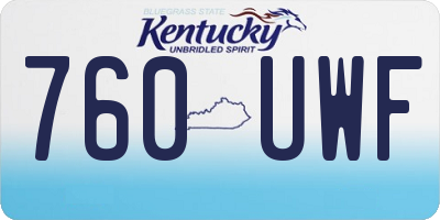 KY license plate 760UWF