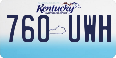 KY license plate 760UWH