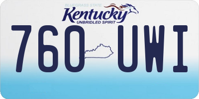KY license plate 760UWI