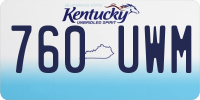 KY license plate 760UWM