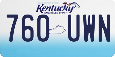 KY license plate 760UWN