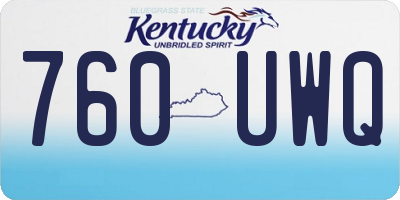 KY license plate 760UWQ