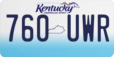 KY license plate 760UWR