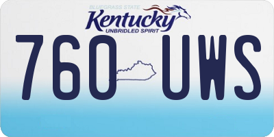 KY license plate 760UWS
