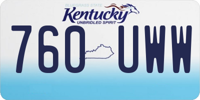 KY license plate 760UWW