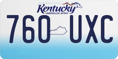 KY license plate 760UXC