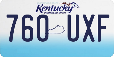 KY license plate 760UXF
