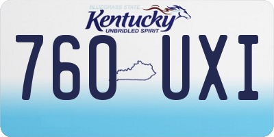 KY license plate 760UXI