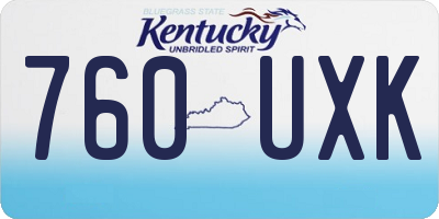 KY license plate 760UXK