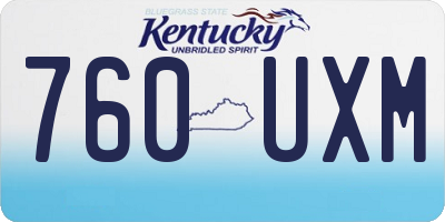 KY license plate 760UXM