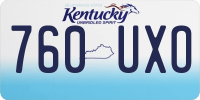 KY license plate 760UXO