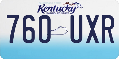 KY license plate 760UXR
