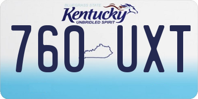 KY license plate 760UXT