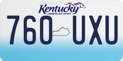 KY license plate 760UXU