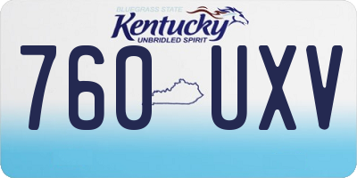 KY license plate 760UXV