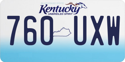 KY license plate 760UXW