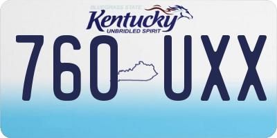 KY license plate 760UXX