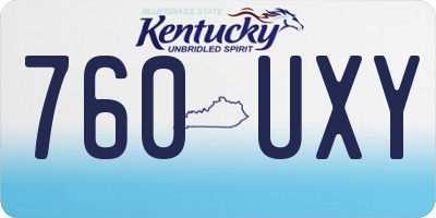 KY license plate 760UXY