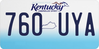 KY license plate 760UYA