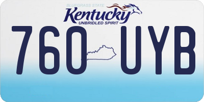 KY license plate 760UYB