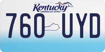 KY license plate 760UYD