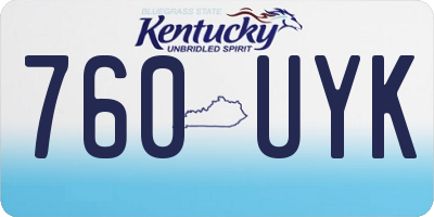 KY license plate 760UYK