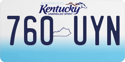 KY license plate 760UYN